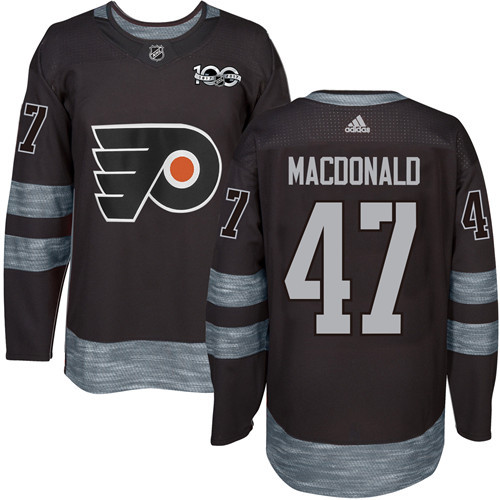 Adidas Flyers #47 Andrew MacDonald Black 1917-100th Anniversary Stitched NHL Jersey - Click Image to Close